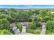 Desirable residential neighborhood with mature landscaping and tree coverage shown in aerial view at 8140 Bold Forbes Ct, Indianapolis, IN 46217