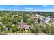 Aerial view showcases the property's neighborhood with tree-lined streets at 1105 Windsor St, Indianapolis, IN 46201