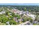 Overhead view of a neighborhood with a mix of housing styles and greenery at 1105 Windsor St, Indianapolis, IN 46201