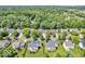Aerial view showcasing houses with well-manicured lawns in a desirable, Gathering-friendly neighborhood at 15075 Windsor Ln, Noblesville, IN 46060