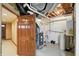 A basement utility area with a water heater, HVAC system, and visible pipes and ductwork at 182 Southwind Ln, Greenwood, IN 46142