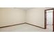 A serene bedroom provides a peek into a walk-in closet with custom shelving at 182 Southwind Ln, Greenwood, IN 46142