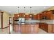 Spacious kitchen with a large island, stainless appliances, and plenty of cabinet space at 182 Southwind Ln, Greenwood, IN 46142