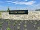 Parkview Village community sign featuring a stone base with lush landscaping at 201 Holly Ln, Greenfield, IN 46140