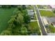 Aerial view of property showcasing single-Gathering home and oversized lot with approximate property lines at 206 W Wall St, Advance, IN 46102