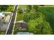 Aerial view of property showcasing single-Gathering home and oversized lot with approximate property lines at 206 W Wall St, Advance, IN 46102