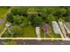 Aerial view of property showcasing single-Gathering home and oversized lot with approximate property lines at 206 W Wall St, Advance, IN 46102