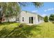 This home features a nice backyard, complete with a fire pit, patio, and sliding glass door for easy access at 2080 Bridlewood Dr, Franklin, IN 46131