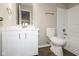Bathroom featuring vanity, mirror, shower, and toilet at 2080 Bridlewood Dr, Franklin, IN 46131