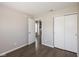Spacious bedroom includes modern closet and wood-look flooring at 2080 Bridlewood Dr, Franklin, IN 46131