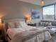 Comfortable bedroom with ample light, skyline view, and cozy furniture at 225 N New Jersey St # 52, Indianapolis, IN 46204