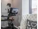 Close up of sitting area with chairs and Peloton exercise bike at 225 N New Jersey St # 52, Indianapolis, IN 46204