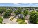 Aerial view of a residential neighborhood featuring a two-story home with a well-manicured front lawn at 2463 Kettering Way, Indianapolis, IN 46214