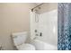 Bright bathroom featuring a full shower and toilet with decorative shower curtain at 2463 Kettering Way, Indianapolis, IN 46214
