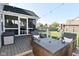 Back deck features comfortable seating and a view of the backyard at 2734 Chalbury Dr, Plainfield, IN 46168