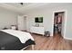 Bedroom with a walk-in closet and wood floors at 2734 Chalbury Dr, Plainfield, IN 46168