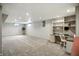 Finished basement with carpeted floors, recessed lighting, and desk area at 2811 Beech Dr, Columbus, IN 47203