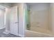This bathroom featuring a shower and bathtub combination at 3518 Woodale Rd, Indianapolis, IN 46234