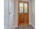 Charming front door with stained glass inlay at 3518 Woodale Rd, Indianapolis, IN 46234