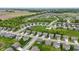 Aerial view of a suburban neighborhood featuring homes, winding roads, and green spaces at 3650 Merchmont Rd, Bargersville, IN 46106
