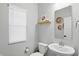 Stylish half-bathroom with modern vanity and decor at 3650 Merchmont Rd, Bargersville, IN 46106