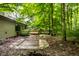 Spacious backyard with patio area, lush greenery, and mature trees providing a private and serene outdoor space at 4309 Clayburn Dr, Indianapolis, IN 46268