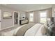 Serene main bedroom with ample natural light, plush carpeting, and a spacious walk-in closet for optimal storage at 6038 Windsor Dr, McCordsville, IN 46055