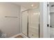Modern bathroom with a glass-enclosed shower with a built-in seat and subway tile at 6038 Windsor Dr, McCordsville, IN 46055