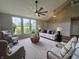 Bright and airy living room with large windows, vaulted ceilings, and comfortable seating at 6369 Kelsey Dr, Indianapolis, IN 46268