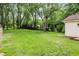 Wooded backyard offering a serene and private setting, perfect for nature lovers at 8019 E Hanna Ave, Indianapolis, IN 46239