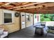 Relaxing covered patio with outdoor seating and brick accents at 8019 E Hanna Ave, Indianapolis, IN 46239