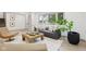 Bright living room with contemporary furnishings, a large window, and neutral décor create a welcoming atmosphere at 10778 Haverstick Rd, Carmel, IN 46033