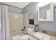 Well-maintained bathroom with a clean bathtub, shower, and vanity, perfect for daily routines at 1099 Saratoga Cir, Carmel, IN 46280