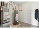 Basement featuring an HVAC system, hot water heater, and some storage space at 1236 N Aberdeen Dr, Franklin, IN 46131