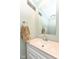 Modern powder room features a vessel sink, stone countertop, and recessed lighting at 1237 Driftwood Dr, Carmel, IN 46033