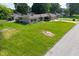 Charming single-story home with stone facade, well-manicured lawn and two-car garage at 136 W Loretta Dr, Indianapolis, IN 46217