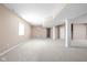 Expansive basement with neutral walls, plush carpeting, and plenty of natural light at 3720 Abney Highland Dr, Zionsville, IN 46077