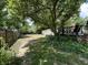 Large, sunny backyard with mature trees, perfect for outdoor activities and gardening at 388 N Ohio St, Martinsville, IN 46151