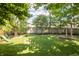 Expansive backyard featuring lush green grass and mature shade trees at 6465 Robinsrock Dr, Indianapolis, IN 46268