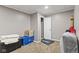 An unfinished storage area with neutral walls offers versatile space for organizational opportunities at 7350 Gold King Way, Indianapolis, IN 46259