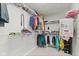 Walk-in closet has wire shelving for ample storage at 7350 Gold King Way, Indianapolis, IN 46259