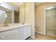 Bathroom with double sinks, walk in shower and toilet at 8047 Red Barn Cir, Indianapolis, IN 46239
