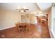View of dining area that leads to the kitchen and the staircase at 8047 Red Barn Cir, Indianapolis, IN 46239
