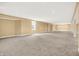 Unfinished basement with neutral paint, neutral carpet, recessed lighting, and support columns, a blank canvas for your dreams at 11250 N 600 W, Fountaintown, IN 46130