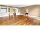 Expansive living room features hardwood floors, decorative columns, and an open layout perfect for entertaining at 11250 N 600 W, Fountaintown, IN 46130