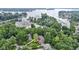 An aerial view highlights proximity to lake, boating and mature landscaping at 12214 Ridgeside Rd, Indianapolis, IN 46256