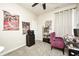 Bedroom featuring wall art, carpet flooring, and comfortable chair at 1331 Mccormicks Cir, Danville, IN 46122