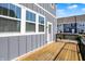 Private outdoor wooden deck, perfect for relaxing or entertaining in a townhome community at 16057 Coleman Dr, Westfield, IN 46074