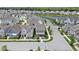 Aerial view of the neighborhood showcasing a serene lake, lush greenery, and charming homes at 1892 Ponsonby Dr, Westfield, IN 46074