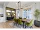 Dining room featuring stylish wallpaper, a modern chandelier, and elegant decor with large windows at 1892 Ponsonby Dr, Westfield, IN 46074